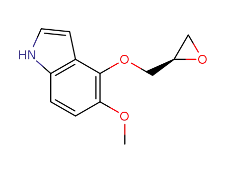 Molecular Structure of 1204700-41-3 ((R)-5-methoxy-4-(oxiran-2-yl methoxy)-1H-indole)