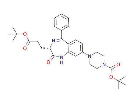 3-(2-(tert-butoxycarbonyl)ethyl)-5-phenyl-8-(4-(tert-butoxycarbonyl)piperazin-1-yl)-1,3-dihydrobenzo[e][1,4]diazepin-2-one
