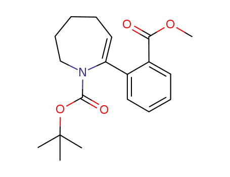 Molecular Structure of 1097200-66-2 (N-tert-butyloxycarbonyl-2-(2'-methoxycarbonylphenyl)-4,5,6,7-tetrahydro-azepane)