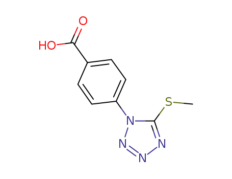 Molecular Structure of 634176-17-3 (4-[5-(methylsulfanyl)-1H-tetrazol-1-yl]benzoic acid)