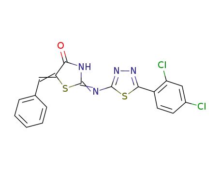 5-benzylidene-2-[{5-(2,4-dichlorophenyl)-[1,3,4]-thiadiazol-2-yl}imino]-1,3-thiazolidin-4-one