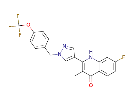 7‐fluoro-3-methyl‐2‐(1-(4‐(trifluoromethoxy)benzyl)-1H-pyrazol‐4‐yl)quinolin‐4(1H)one