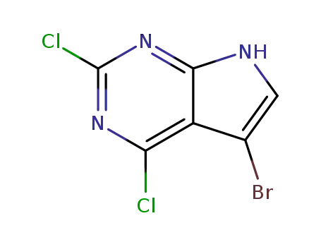 Molecular Structure of 900789-14-2 (5-Bromo-2,4-dichloro-7H-pyrrolo[2,3-d]pyrimidine)