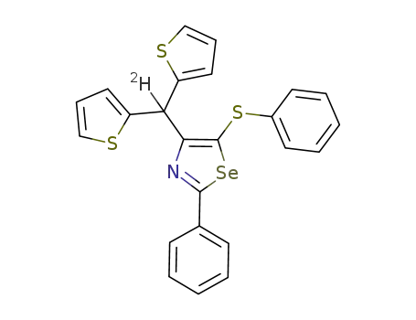 Molecular Structure of 1253755-44-0 (4-[bis(2-thienyl)deuteriomethyl]-2-phenyl-5-(phenylsulfanyl)-1,3-selenazole)