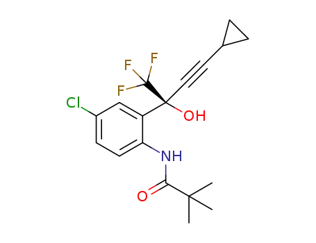 Molecular Structure of 177530-94-8 ((S)-N-(4-chloro-2-(4-cyclopropyl-1,1,1-trifluoro-2-hydroxybut-3-yn-2-yl)phenyl)pivalamide)