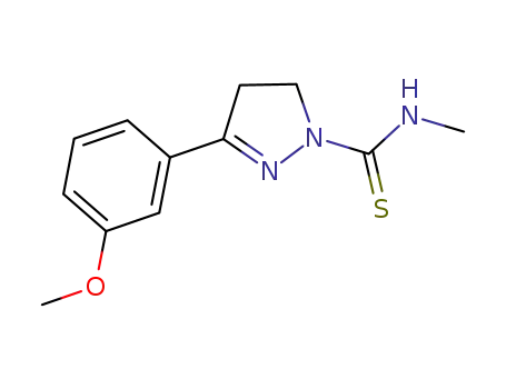 Molecular Structure of 1253196-00-7 (1-(N-methylthiocarbamoyl)-3-(3-methoxyphenyl)-4,5-dihydropyrazole)