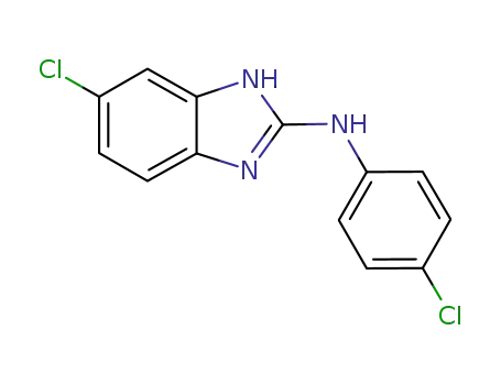 Molecular Structure of 24752-26-9 (N-(4-chlorophenyl)-6-chloro-1H-benzo[d]imidazol-2-amine)