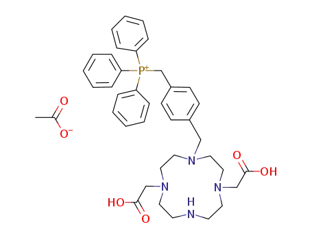 (4-((4,10-bis(carboxymethyl)-1,4,7,10-tetraazacyclododecan-1-yl)methyl)benzyl)triphenylphosphonium acetate