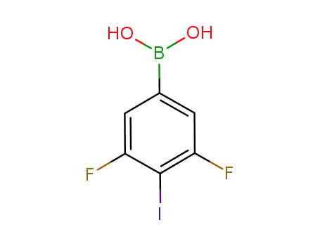 Molecular Structure of 1257793-03-5 ((3,5-Difluoro-4-iodophenyl)boronic acid)