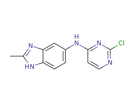 Molecular Structure of 191728-95-7 (N-(2-chloropyrimidin-4-yl)-2-methyl-1H-benzo[d]imidazol-5-amine)