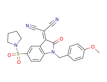 2-(1-(4-methoxybenzyl)-2-oxo-5-(pyrrolidin-1-ylsulfonyl)indolin-3-ylidene)malononitrile