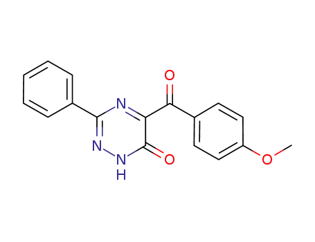 Molecular Structure of 78561-04-3 (1,2,4-Triazin-6(1H)-one, 5-(4-methoxybenzoyl)-3-phenyl-)