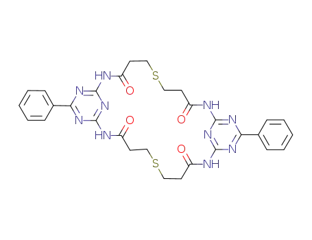 Molecular Structure of 1198294-59-5 (1,11(2,6)-ditriazina-2,10,12,20-tetraaza-3,9,13,19-tetraoxo-6,16-dithiacyclocosa-phan-1<sup>(4)</sup>,11<sup>(4)</sup>-diphenyl)