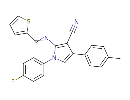 (4-fluorophenyl)-2-(thiophen-2-ylmethyleneamino)-4-p-tolyl-1H-pyrrole-3-carbonitrile