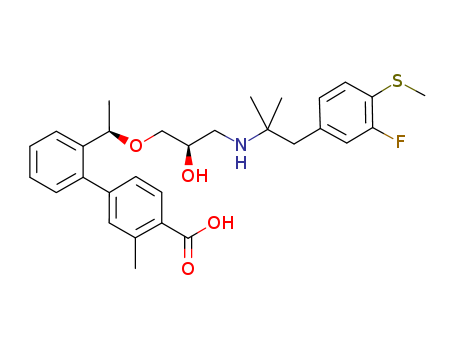 [1,1'-Biphenyl]-4-carboxylic acid, 2'-[(1R)-1-[(2R)-3-[[2-[3-fluoro-4-(methylthio)phenyl]-1,1-dimethylethyl]amino]-2-hydroxypropoxy]ethyl]-3-methyl-