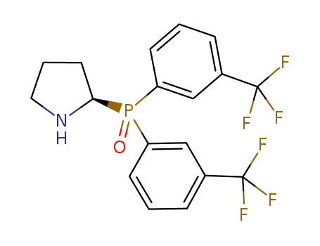 Molecular Structure of 1099827-92-5 ((R)-2-(bis(3-(trifluoromethyl)phenyl)phosphoryl)pyrrolidine)