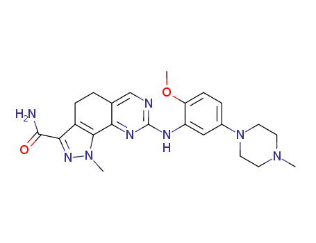 Molecular Structure of 1034614-73-7 (1H-Pyrazolo[4,3-h]quinazoline-3-carboxamide, 4,5-dihydro-8-[[2-methoxy-5-(4-methyl-1-piperazinyl)phenyl]amino]-1-methyl-)
