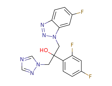 Molecular Structure of 1228885-19-5 (2-(2,4-difluorophenyl)-1-(6-fluoro-1H-benzo[d][1,2,3]-triazol-1-yl)-3-(1H-1,2,4-triazol-1-yl)propan-2-ol)