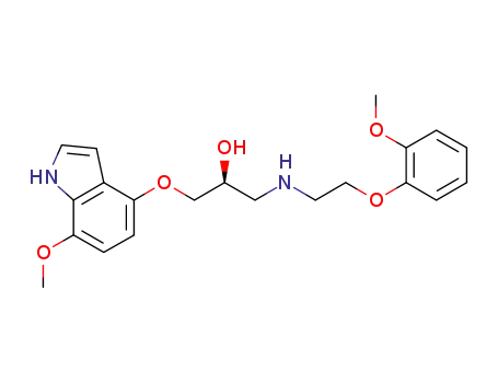Molecular Structure of 1204700-43-5 ((2S)-1-(7-methoxy-1H-indol-4-yloxy)-3-(2-(2-methoxyphenoxy)ethylamino)-propan-2-ol)