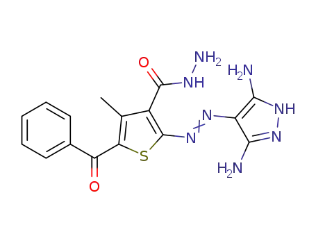 2-(3,5-diamino-1H-pyrazol-4-ylazo)-5-benzoyl-4-methyl-thiophene-3-carboxylic acid hydrazide