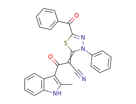 2-[5-benzoyl-3-phenyl-1,3,4-thiadiazol-2(3H)-ylidene]-3-(2-methyl-1H-indol-3-yl)-3-oxopropionitrile