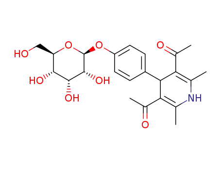 Molecular Structure of 1320347-10-1 (2,6-dimethyl-3,5-dicarbomethyl-4-(4-β-D-allopyranosyloxyphenyl)-1,4-dihydropyridine)