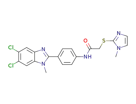 5,6-dichloro-1-methyl-2-[4-[2-[(1-methyl-1H-imidazole-2-yl)sulfanyl]acetylamino]phenyl]-1H-benzimidazole