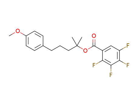 Molecular Structure of 1332285-42-3 (5-(4-methoxyphenyl)-2-methylpentan-2-yl 2,3,4,5-tetrafluorobenzoate)