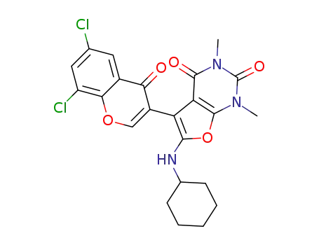 6-(cyclohexylamino)-5-(6,8-dichloro-4-oxo-4H-chromen-3-yl)-1,3-dimethylfuro[2,3-d]pyrimidine-2,4(1H,3H)-dione