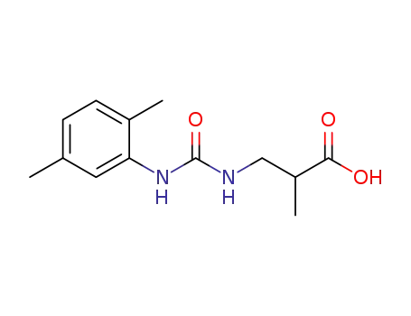 Molecular Structure of 1337962-17-0 (3-(3-(2,5-dimethylphenyl)ureido)-2-methylpropanoic acid)