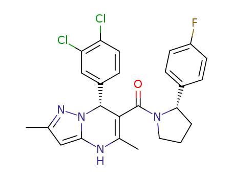 ((R)-7-(3,4-dichlorophenyl)-2,5-dimethyl-4,7-dihydropyrazolo-[1,5-a]pyrimidin-6-yl) ((S)-2-(4-fluorophenyl)pyrrolidin-1-yl)methanone