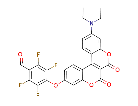 4-((10-(diethylamino)-6,7-dioxo-6,7-dihydrochromeno[3,4-c]chromen-3-yl)oxy)-2,3,5,6-tetrafluorobenzaldehyde