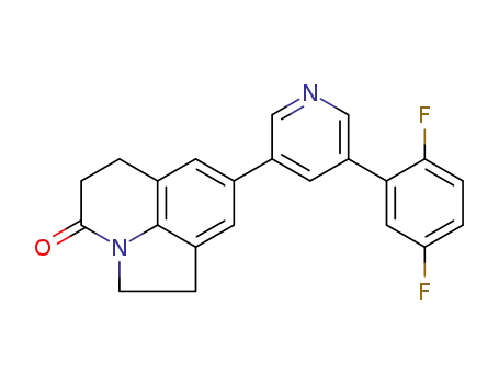 Molecular Structure of 1276123-39-7 (8-[5-(2,5-difluorophenyl)pyridin-3-yl]-1,2,5,6-tetrahydro-4H-pyrrolo[3,2,1-ij]quinolin-4-one)