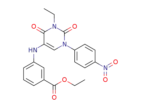 3-(3-ethyl-2,4-dioxo-1-(4-nitrophenyl)-1,2,3,4-tetrahydropyrimidin-5-yl-amino)benzoic acid ethyl ester