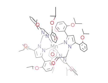 Molecular Structure of 1414813-66-3 (bis(2,2-bis(3,5-bis(2-isopropoxyphenyl)-1H-pyrazol-1-yl)acetate)manganese(II))