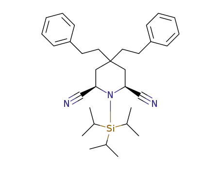 4,4-bis(2-phenylethyl)-1-triisopropylsilylpiperidine-cis-2,6-dicarbonitrile