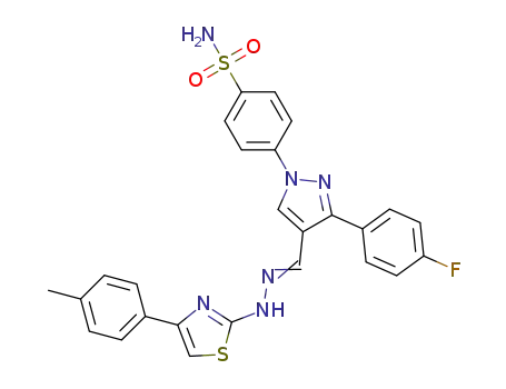4-(3-(4-fluorophenyl)-4-{[2-(4-(4-methylphenyl)-1,3-thiazol-2-yl)-hydrazono]methyl}-1H-pyrazol-1-yl)benzenesulfonamide