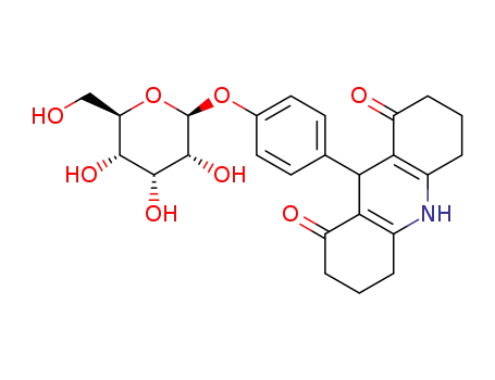 Molecular Structure of 1320347-11-2 (9-(4-β-D-allopyranosyloxyphenyl)-3,4,6,7,9,10-hexahydroacridine-1,8 (2H,5H)-dione)