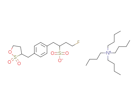 Molecular Structure of 1344707-94-3 (tetrabutylammonium 1-{4-[(2,2-dioxido-1,2-oxathiolan-3-yl)methyl]phenyl}-4-fluorobutane-2-sulfonate)