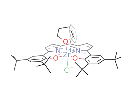 Molecular Structure of 1312887-73-2 ([(1,9-bis(3,5-di-tert-butyl-2-hydroxyphenyl)-5-phenyldipyrrin(-3H))ZrCl(tetrahydrofuran)])