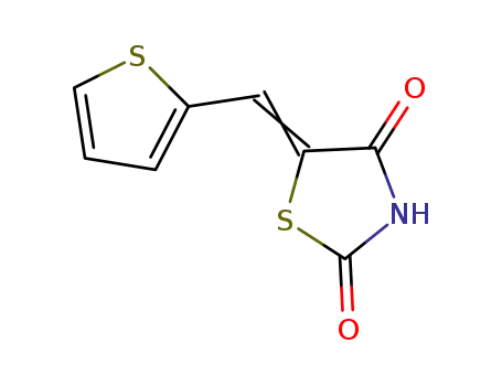 Molecular Structure of 13381-93-6 (2,4-Thiazolidinedione, 5-(2-thienylmethylene)-)