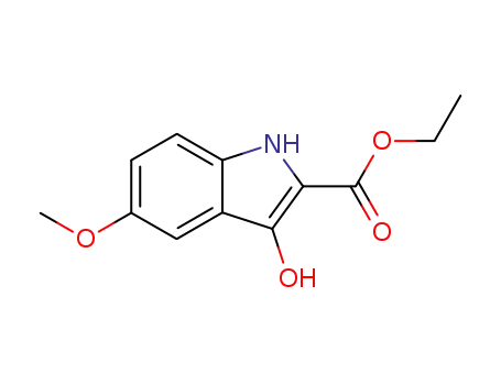 Molecular Structure of 318292-61-4 (Ethyl 3-hydroxy-5-methoxy-1H-indole-2-carboxylate)