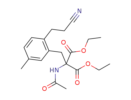 diethyl 2-acetamido-2-(2-(2-cyanoethyl)-5-methylbenzyl)malonate