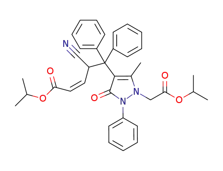 (Z)-4-cyano-5-[2-(isopropoxycarbonylmethylene)-3-methyl-5-oxo-1-phenyl-3-pyrazolin-4-yl]-5,5-diphenyl-2-pentenoic acid isopropyl ester