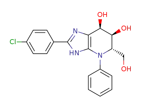 Molecular Structure of 1268853-91-3 (2-(4-chlorophenyl)-5-(hydroxymethyl)-4-phenyl-4,5,6,7-tetrahydro-3H-imidazo[4,5-b]pyridine-6,7-diol)