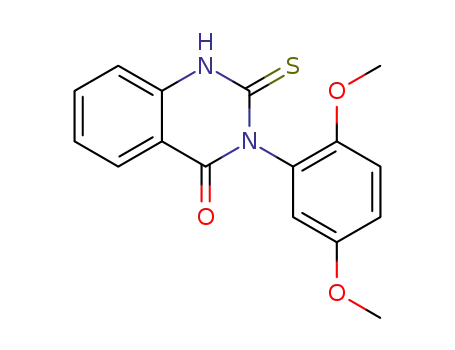 Molecular Structure of 380436-98-6 (3-(2,5-DiMethoxyphenyl)-2-thioxo-2,3-dihydroquinazolin-4(1H)-one)