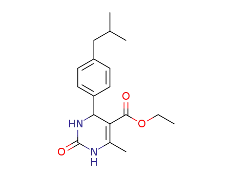 Molecular Structure of 329778-25-8 (ETHYL 4-(4-ISOBUTYLPHENYL)-6-METHYL-2-OXO-1,2,3,4-TETRAHYDRO-5-PYRIMIDINECARBOXYLATE)