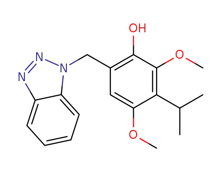 Molecular Structure of 1377042-28-8 (6-(1H-1,2,3-benzotriazol-1-ylmethyl)-3-isopropyl-2,4-dimethoxyphenol)