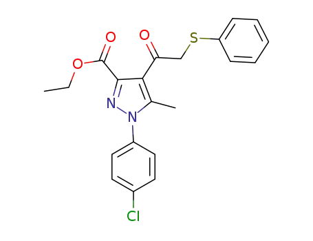 ethyl 1-(4-chlorophenyl)-5-methyl-4-(2-phenylsulfanyl-1-oxoethyl)-1H-pyrazole-3-carboxylate