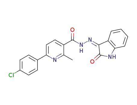 (Z)-6-(4-chlorophenyl)-2-methyl-N'-(2-oxoindolin-3-ylidene)nicotinohydrazide